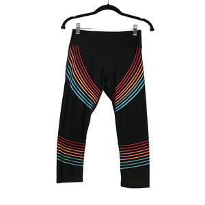 RBX Leggings Cropped Womens Small Black Rainbow Cropped Stretch Hidden Pocket